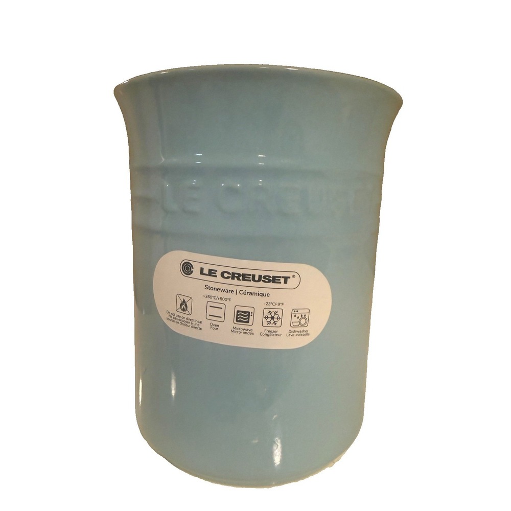 Le Creuset NEW Stoneware 6" Utensil Crock Sky Blue 1 Liter NWT